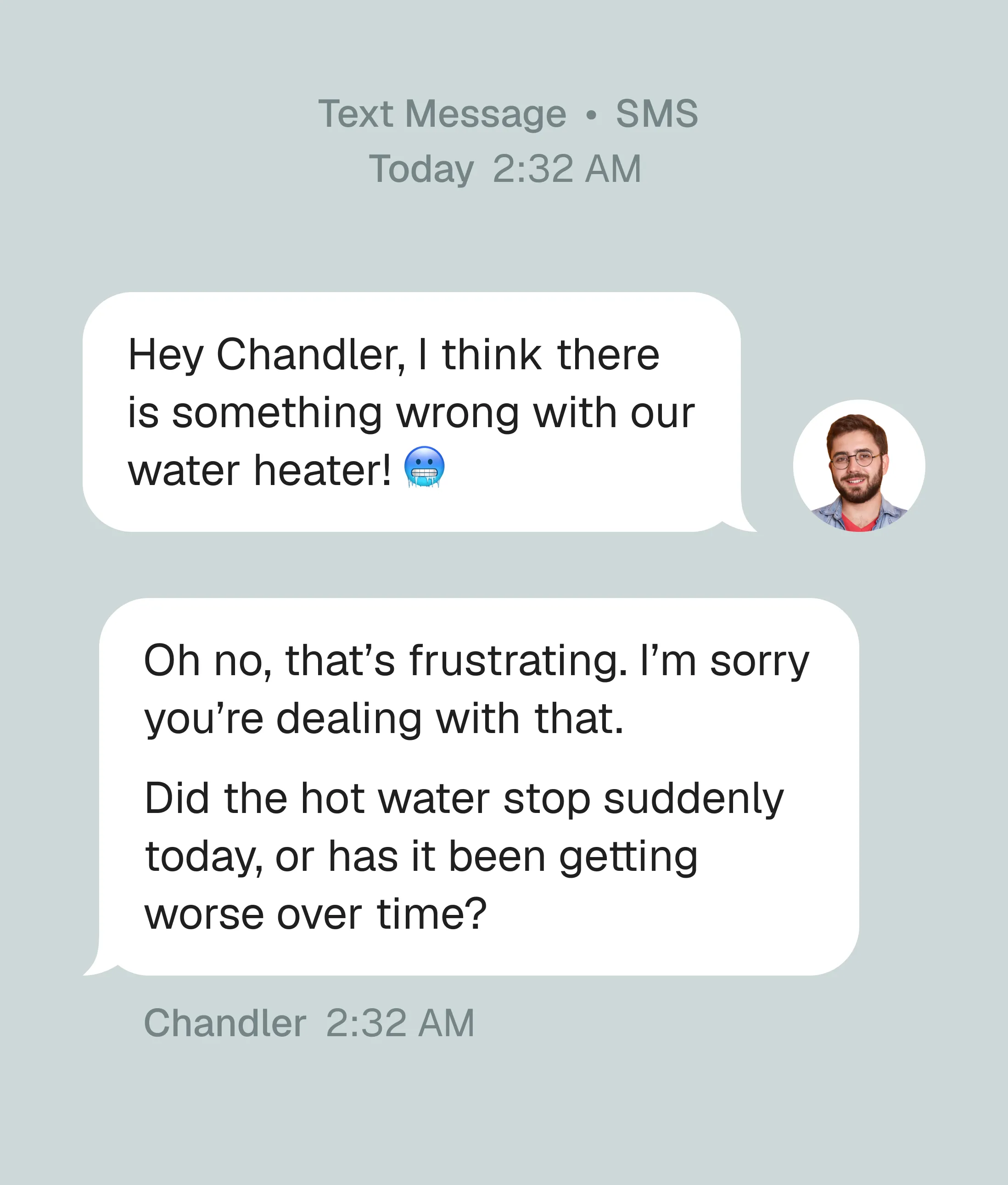 AI agent engaging with a tenant and asking follow-up questions